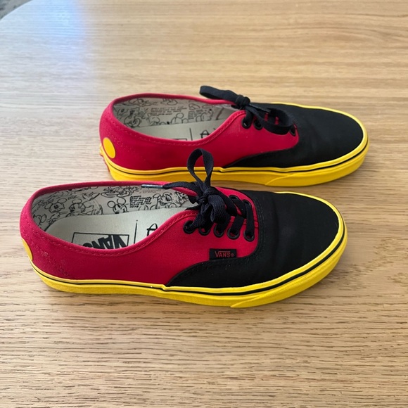 Vans X Mickey Mouse Disney 90th Anniversary Red Yellow shoes - Picture 4 of 6